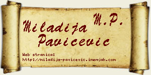 Miladija Pavičević vizit kartica
